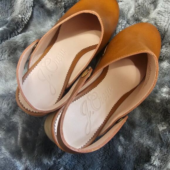 J Crew Convertible Leather Clogs in Rich Oak Size 5.5 - Picture 5 of 11